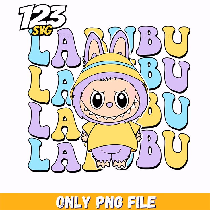 retro labubu typography art png, labubu typography, typography art png free