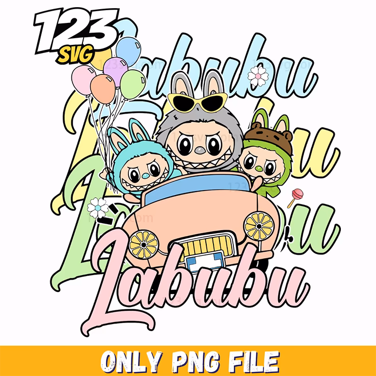 retro labubu typography png, labubu typography, typography labubu png
