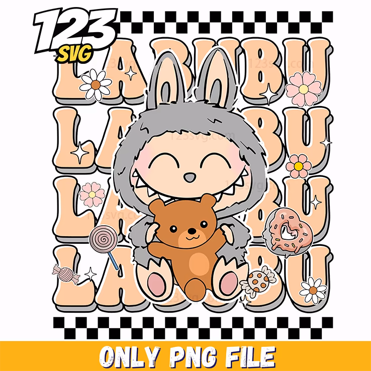 retro sleepy labubu png, labubu png, sleepy labubu image