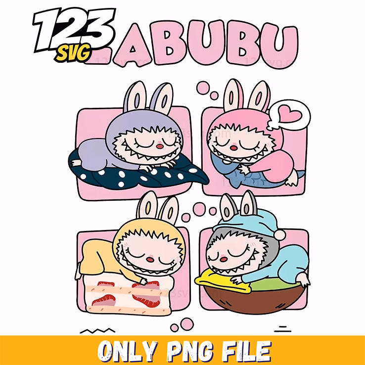 sleeping labubu png, labubu png, labubu png transparent background