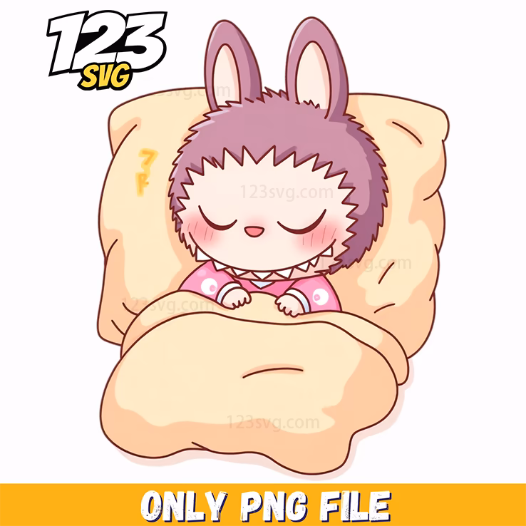 sleeping pillow labubu png, labubu pillow png, labubu sleeping pillow