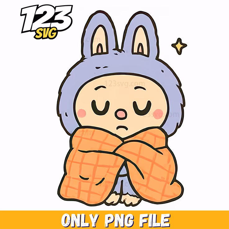 sleepy blanket labubu png, labubu plush soft, labubu pillow blanket