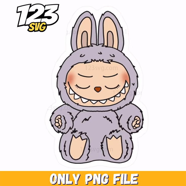 sleepy purple labubu png, purple labubu png, labubu png