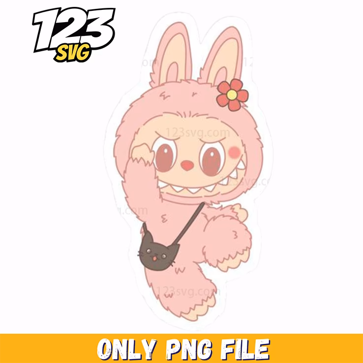 soft pink bunny sticker png, pink bunny sticker set, bunny sticker soft colors