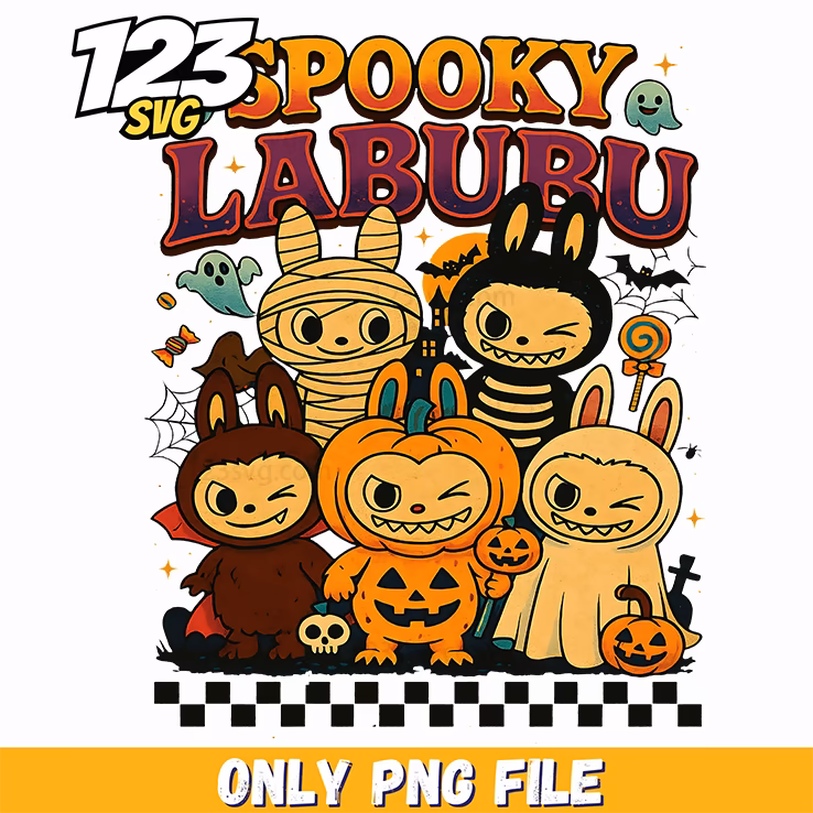 spooky halloween labubu art png, labubu art png, labubu png art