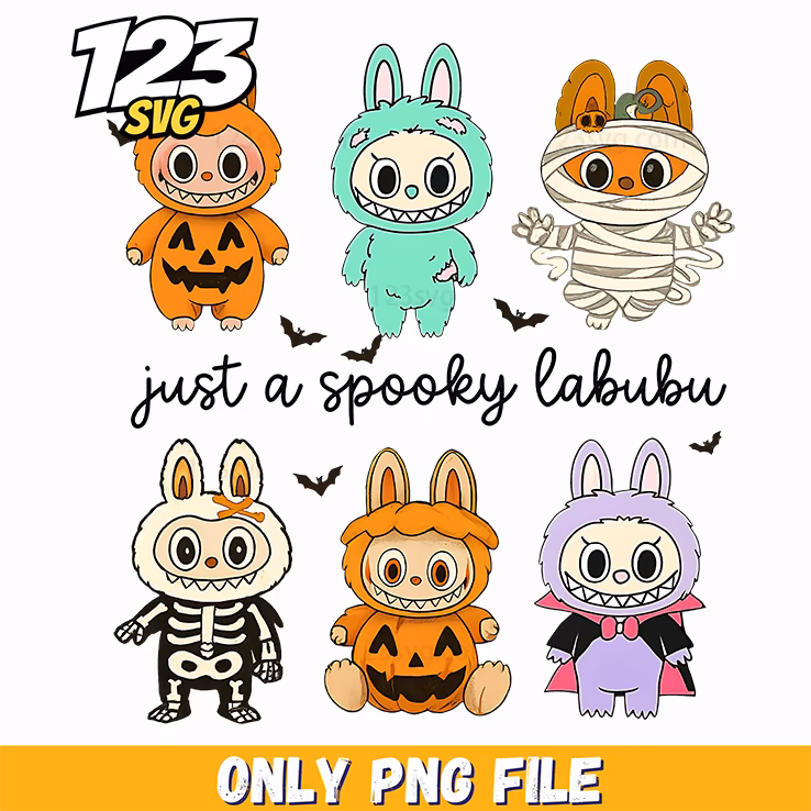 spooky halloween labubu png, labubu halloween png, halloween labubu clipart