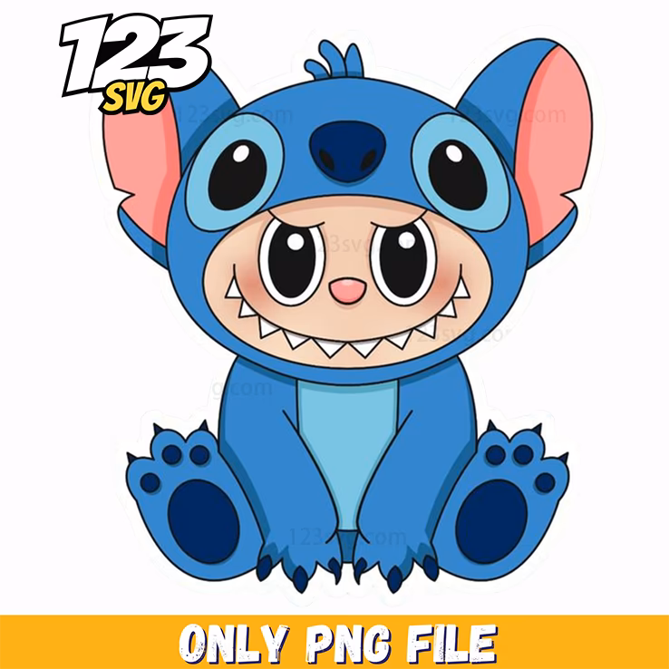 stitch disney labubu png, labby and stitch, stitch and labby