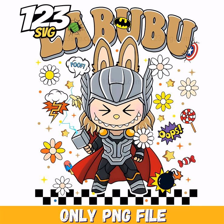 thor labubu png, labubu png, thor labubu