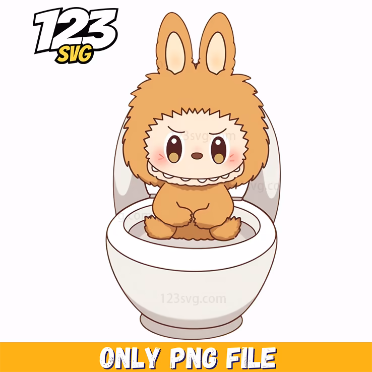 toilet bunny sticker png, cute bunny toilet sticker, bunny toilet sticker design