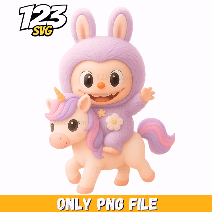 unicorn rider labubu png, labubu png, labubu png rider