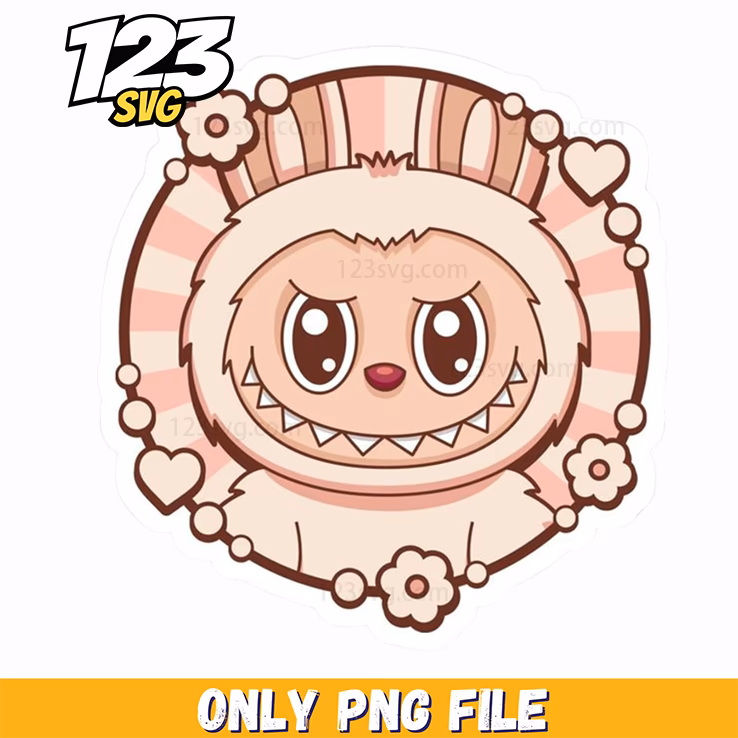 vintage pink frame labubu png, labubu png frames, labubu pink frame