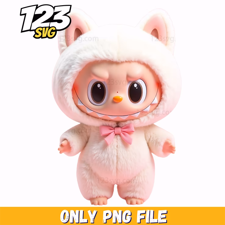 white cat labubu png, labubu png, labubu cat png