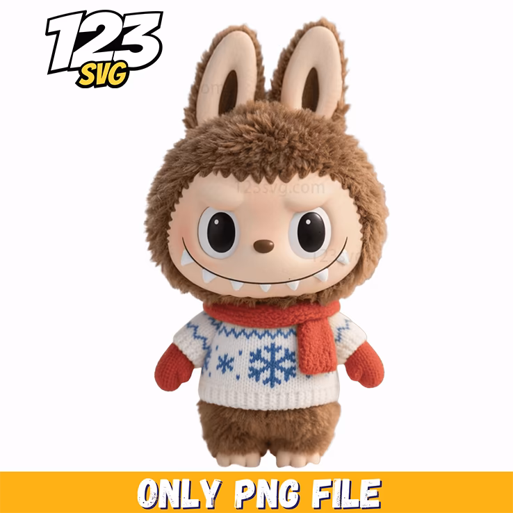 winter sweater labubu png, labubu sweater png, labubu cartoon png