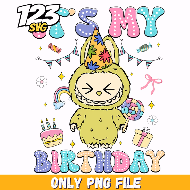 yellow birthday labubu png, happy birthday labubu, labubu birthday gift ideas