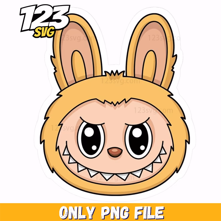 yellow bunny face png, cute yellow bunny face png, yellow bunny transparent png