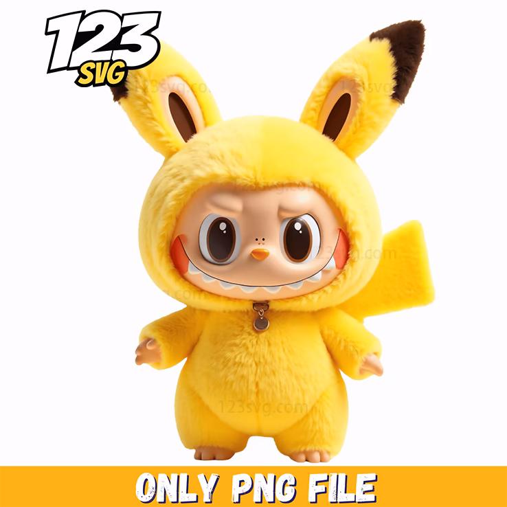 yellow labubu doll png, labubu doll, labubu collectible doll