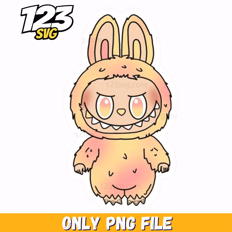 yellow labubu png, labubu png, labubu png clip