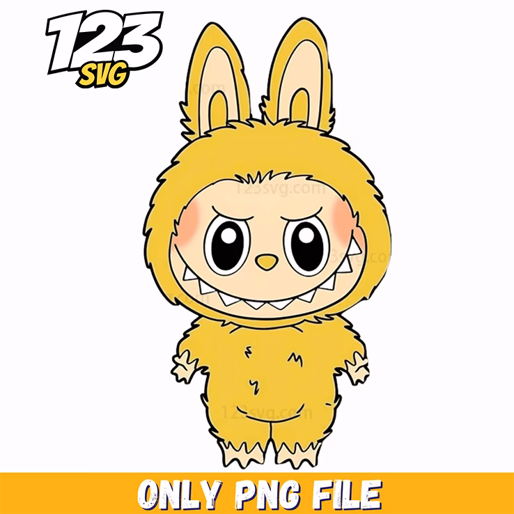 yellow monster labubu png, labubu png, labubu monster png