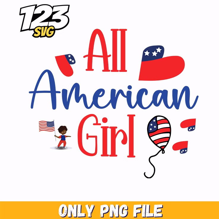 all american girl hearts flag little girl balloons png, patriotic girl little girl balloons, little girl patriotic balloons png