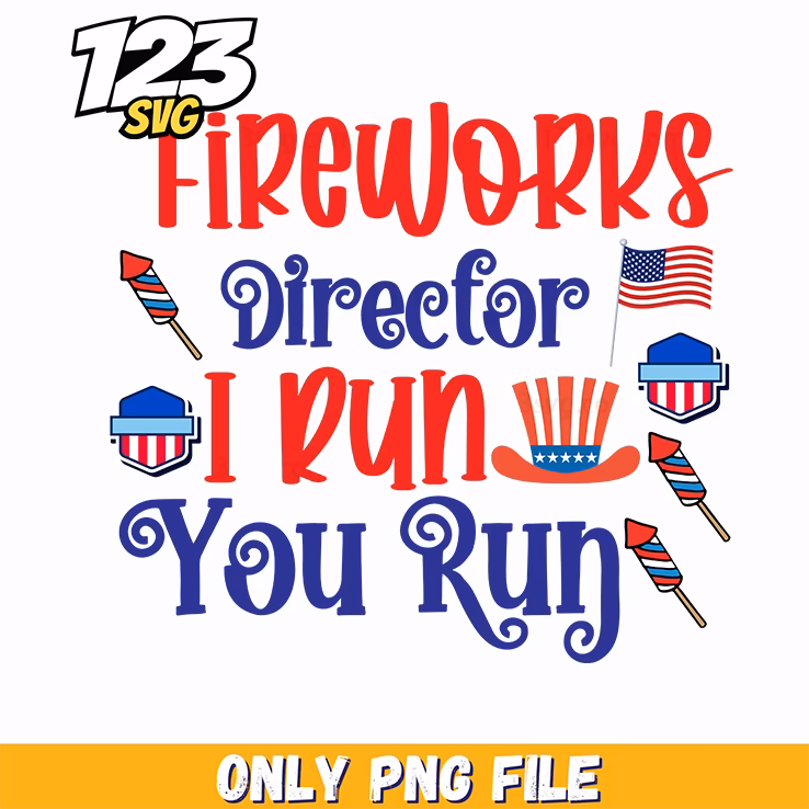 fireworks director i run you run rocket uncle sam hat hamburger png, patriotic fireworks director hat, fireworks director uncles hat