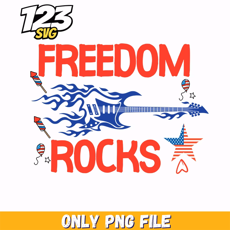 freedom rocks electric guitar stars png, electric guitar stars png, freedom electric guitar stars png