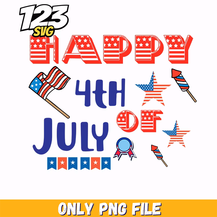 happy 4th of july flag rocket ribbon stars png, 4th of july flag png, july 4th flag and fireworks