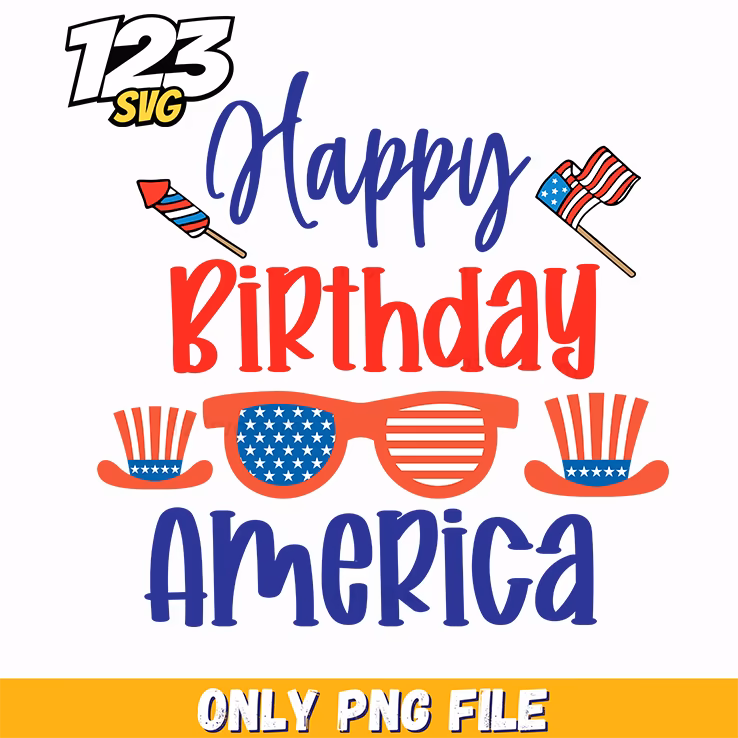 happy birthday america flags sunglasses uncle sam hat png, happy birthday america flags, america birthday flags