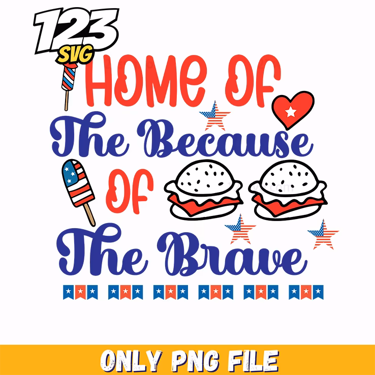 home of the because of the brave popsicle hamburgers stars bunting png, popsicle hamburger stars bunting, hamburger stars bunting