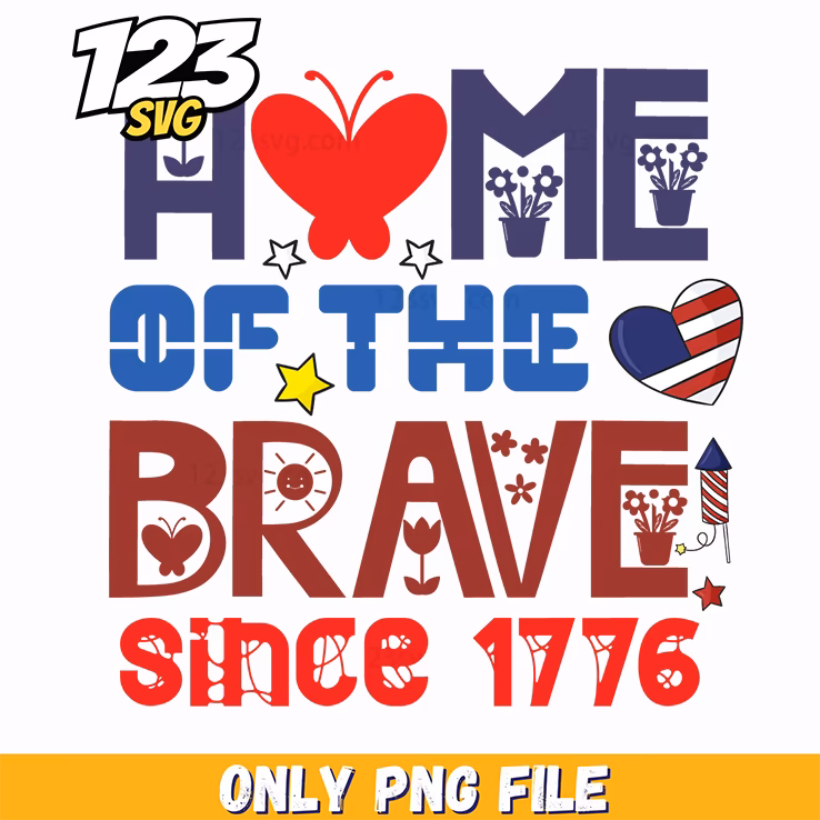 home of the brave since 1776 butterfly heart flowers png, butterfly heart flowers, flowers and butterfly heart
