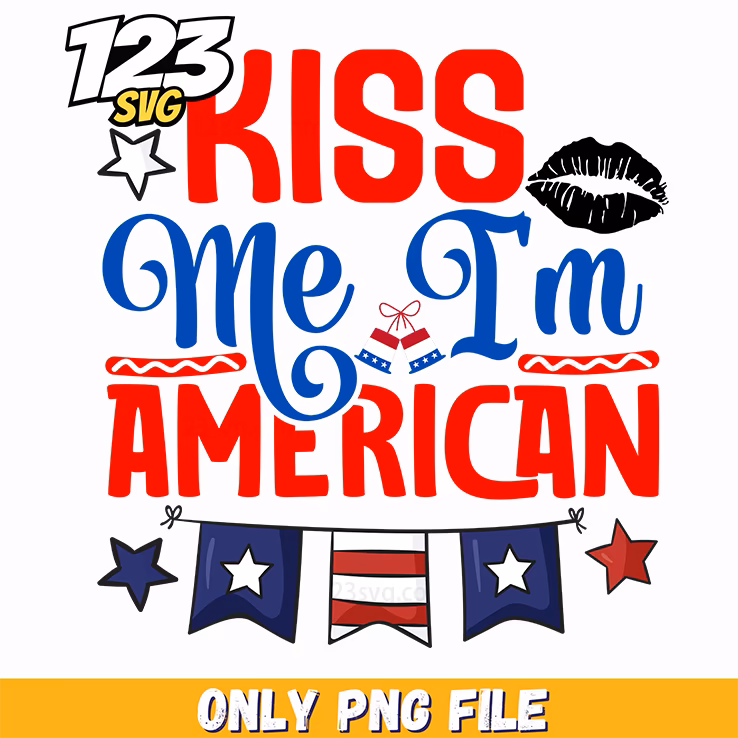 kiss me im american lips bunting png, american lips bunting, american lips flag bunting