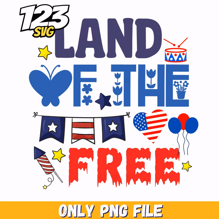 land of the free butterfly flag heart balloons drum png, free heart balloons, butterfly heart balloons
