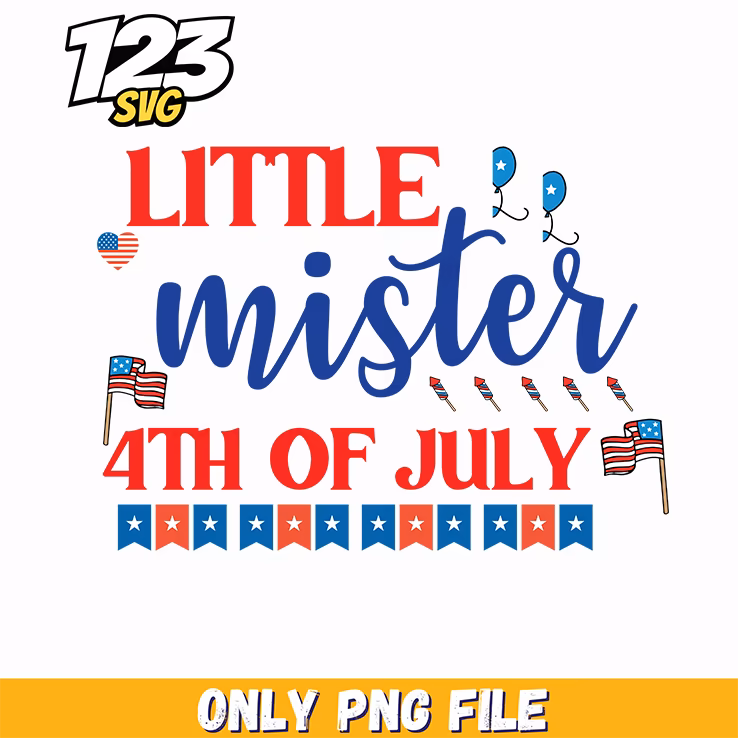 little mister 4th of july balloons flags stars bunting png, 4th of july balloons and flags, red white and blue bunting