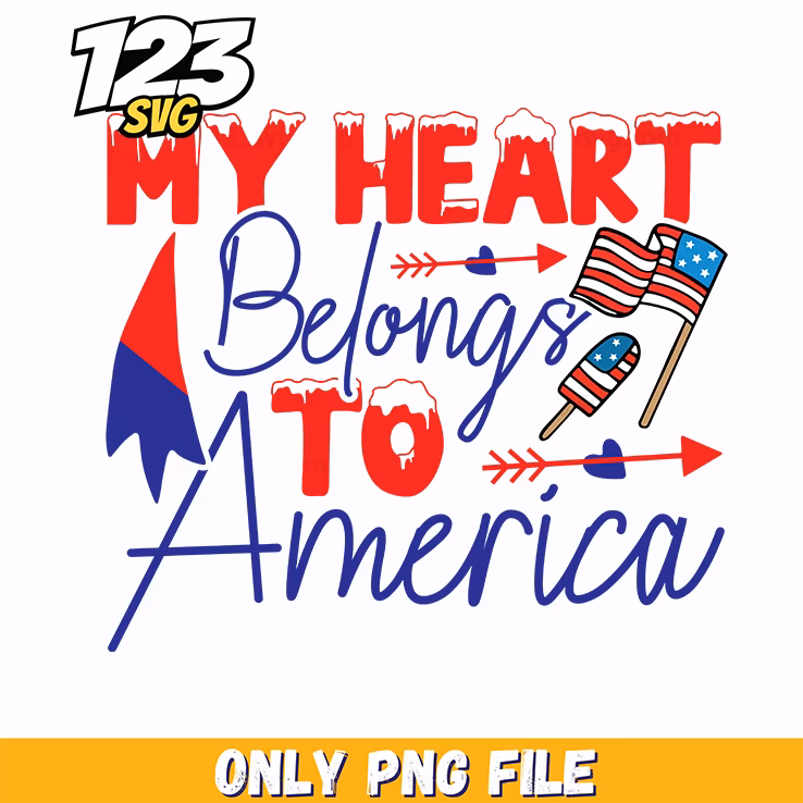 my heart belongs to america flags arrow ribbon png, america flags arrow ribbon, america flags ribbon with arrow