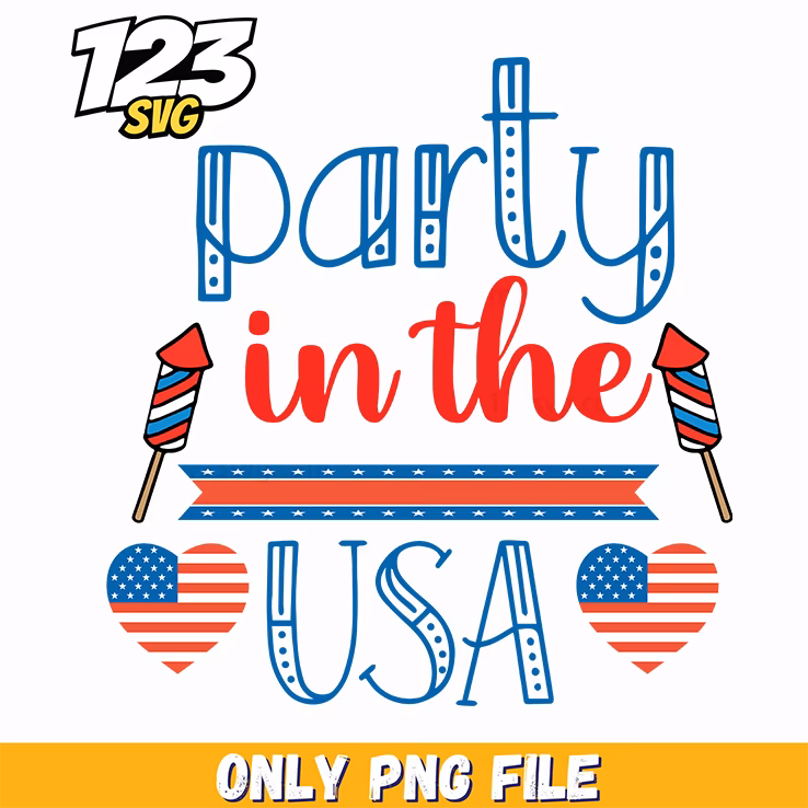 party in the usa rockets ribbon hearts png, usa rockets ribbon hearts, party usa rockets png