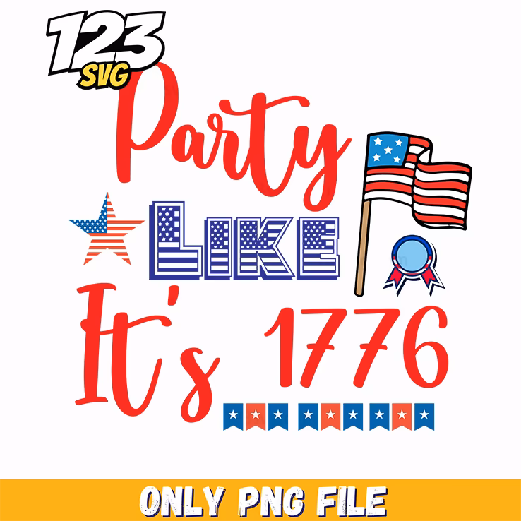 party like its 1776 stars flags ribbon bunting png, american flag bunting, vintage usa flags bunting