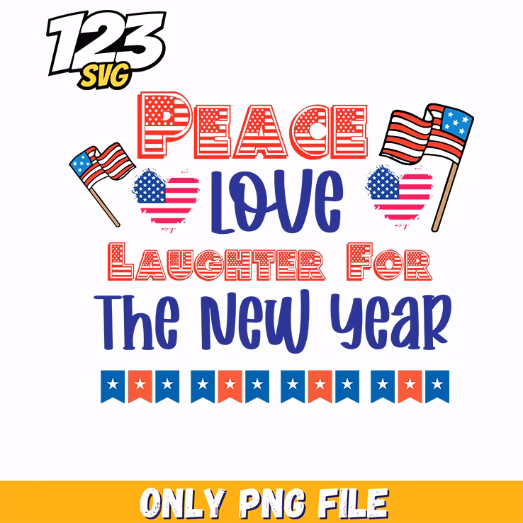 peace love laughter for the new year flags hearts bunting png, new year flags hearts bunting, new year bunting flags