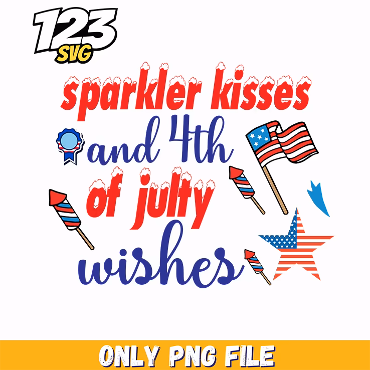 sparkler kisses and 4th of july wishes ribbon flags stars png, 4th of july wishes ribbon flags, sparkler kisses and 4th of july wishes