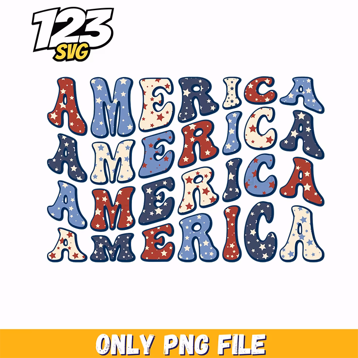 america groovy mixed pattern stacked png, korean cartoon png, modern vibes boys png