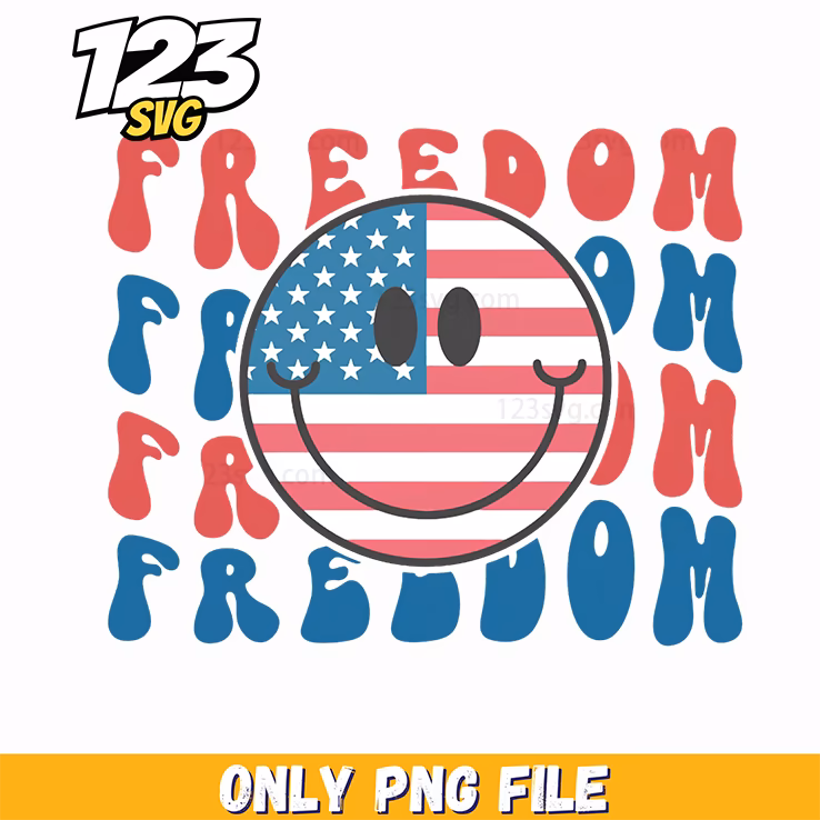 freedom repeated font smiley badge png, freedom smiley badge, free font smiley badge