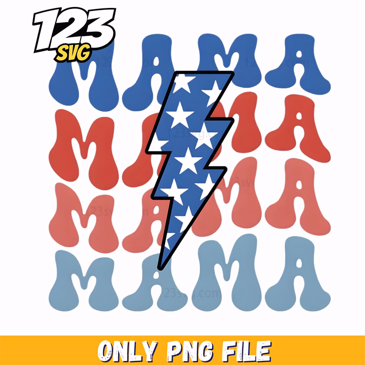 mama lightning bolt retro wavy png, retro wavy png, 90s vibe retro distressed png
