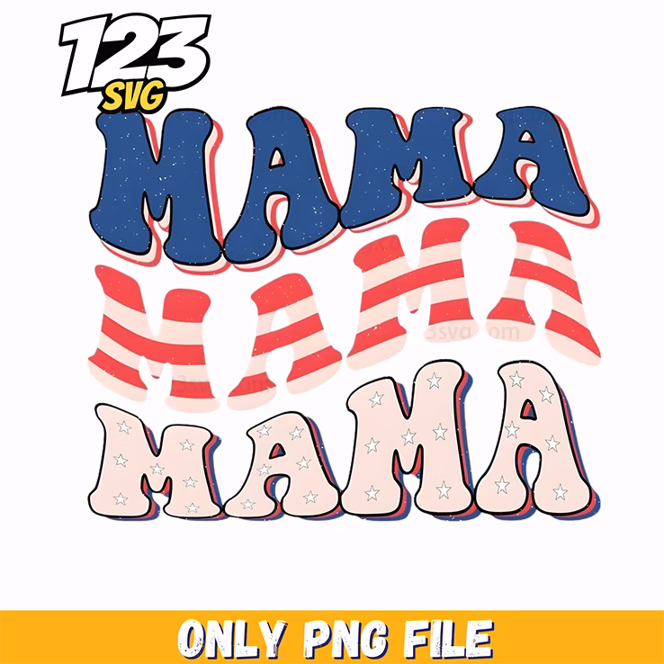 mama stacked red white blue png, christmas ornaments, reindeer svg