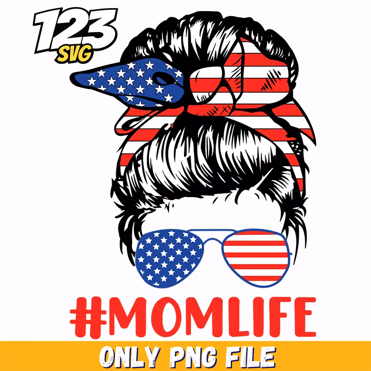 mom life patriotic messy bun png, the santa clause png, merry christmas png