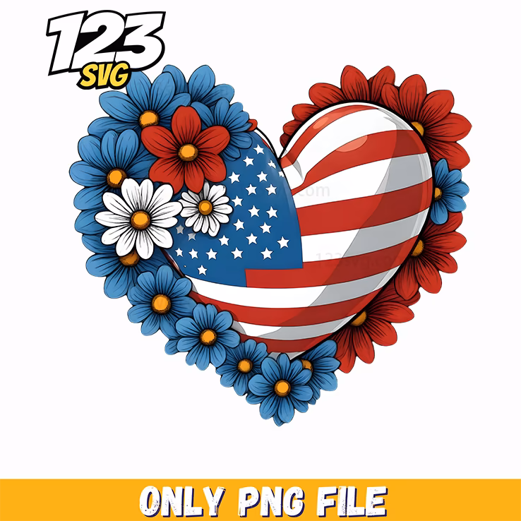 patriotic flag heart flower border png, america flag, charlie kirk book png