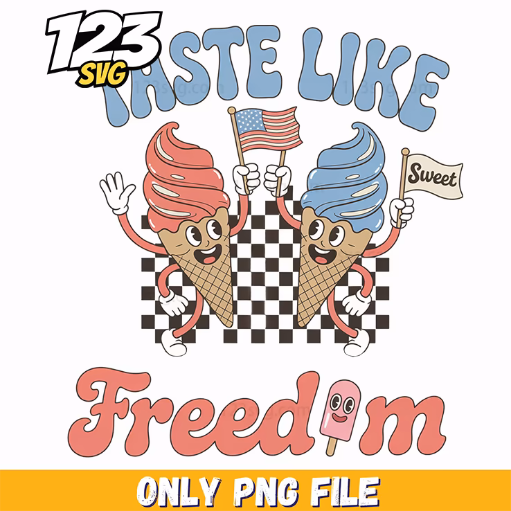 taste like freedom retro ice cream character png, retro ice cream character png, kpop bands cartoon png