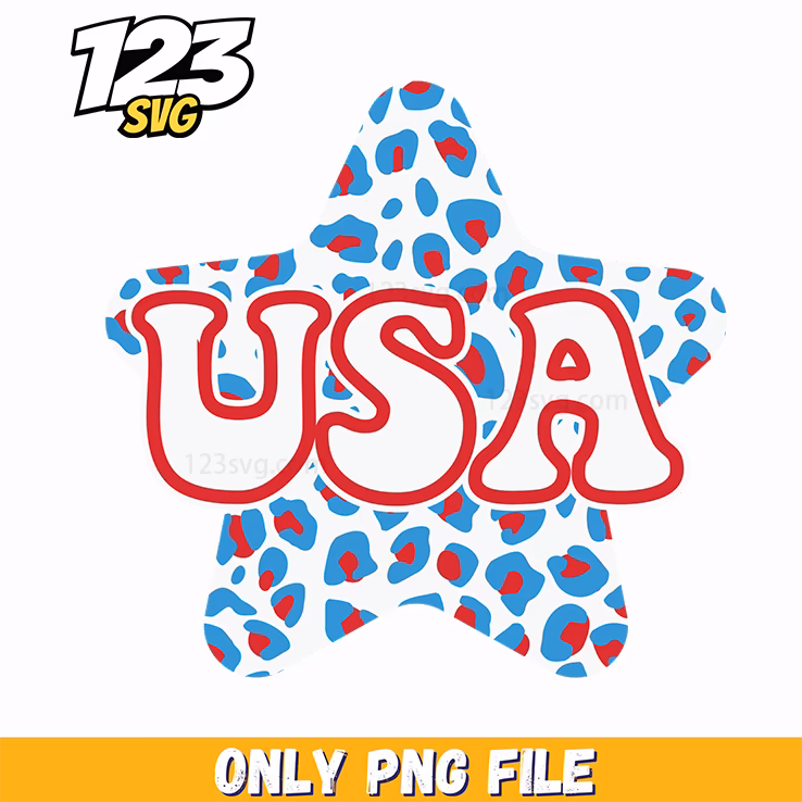 usa star silhouette patriotic leopard png, 4th of july disney png, party in the usa png