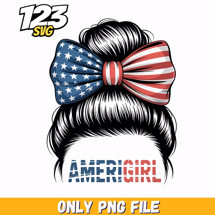 amerigirl patriotic coquette mesh bun png, coquette bow png, wicked png