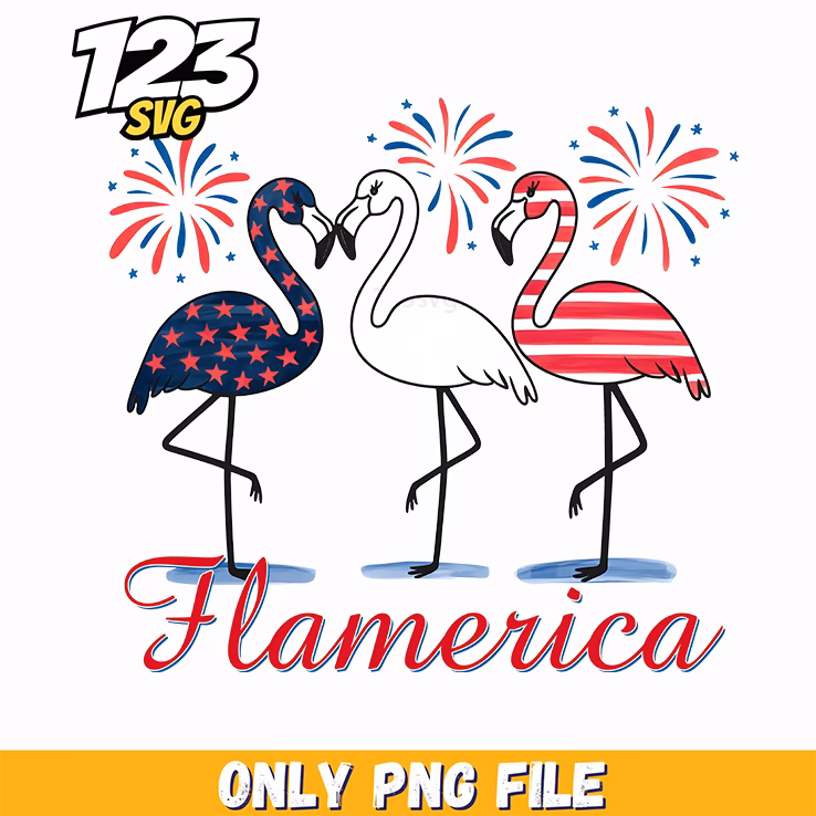 flamerica flamingo fourth of july png, 4th of July Png, Disney 4th of july png