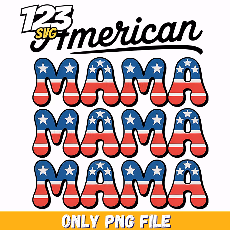 american mama stars stripes block png, american mama, stars and stripes block