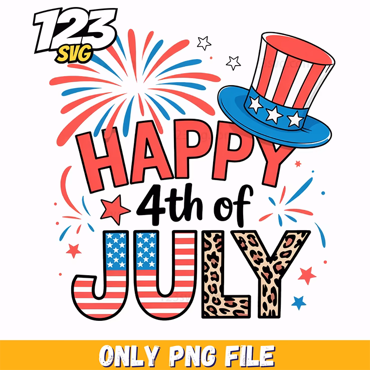 happy fourth of july firework hat png, 4th of july png, fourth of july png