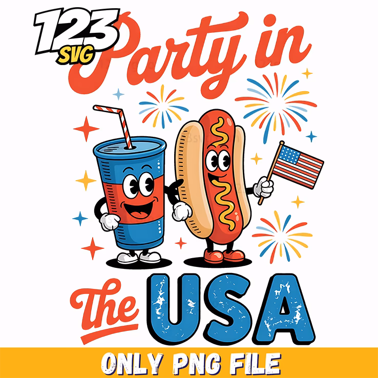 party in the usa cup hotdog png, colorful hello kitty fiesta png file, mickey and friends png